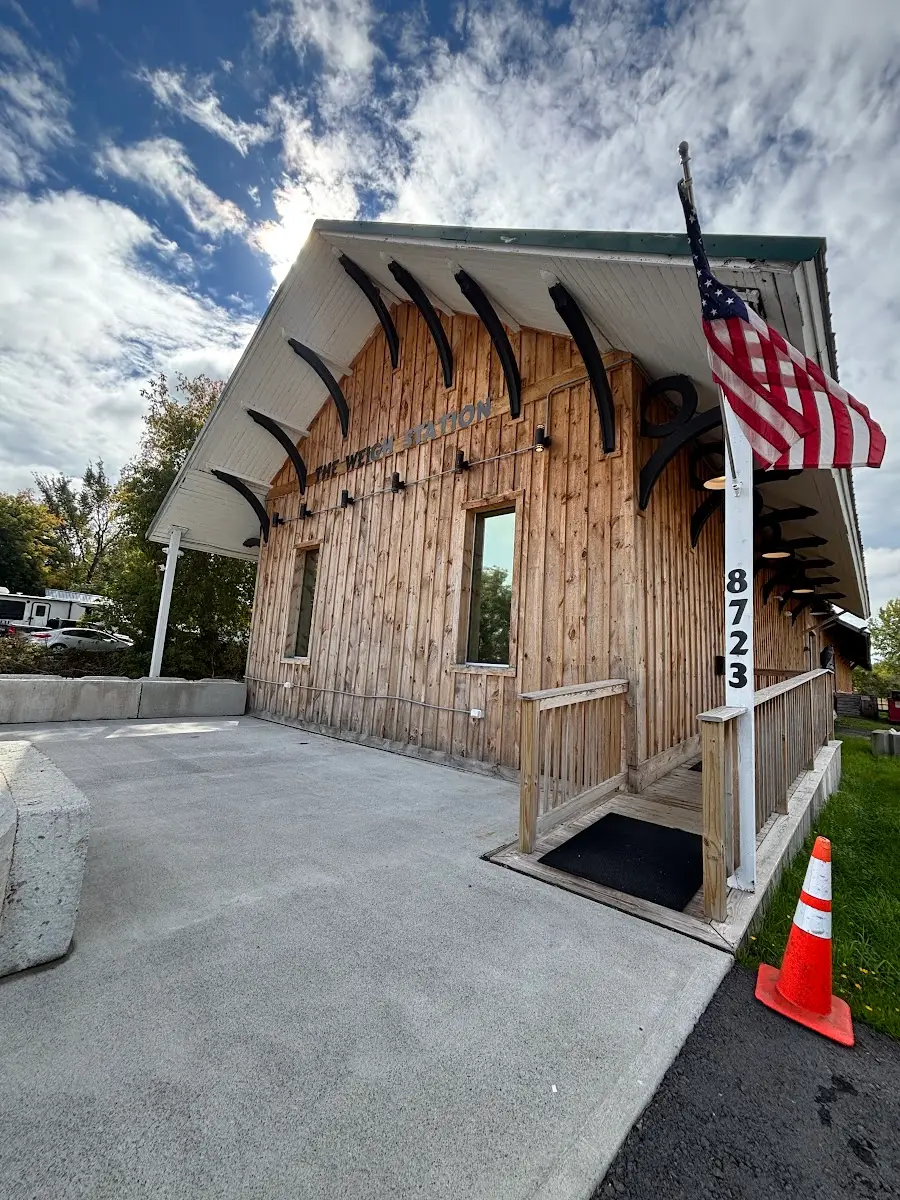The Weigh Station dispensary in a restored 19th-century train station at 8723 Noble St, Evans Mills, NY